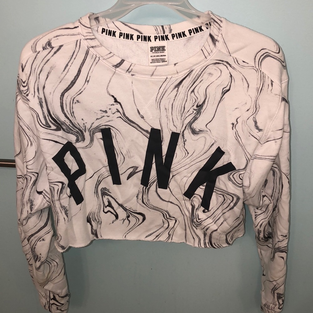 PINK cropped crew neck